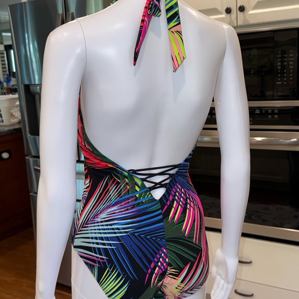Skinny Dippers Miraclesuit Bright Lights Sirene Halter One Piece Swimsuit S - Picture 3 of 9